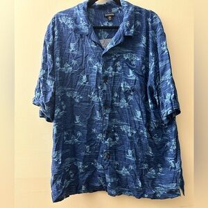 George Blue Tropical Button Down Size XL